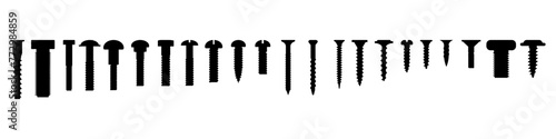 Self-tapping screw icon vector set. Screw illustration sign collection. Bolt symbol or logo.