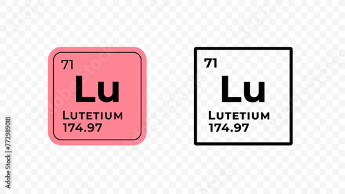 Lutetium, chemical element of the periodic table vector design