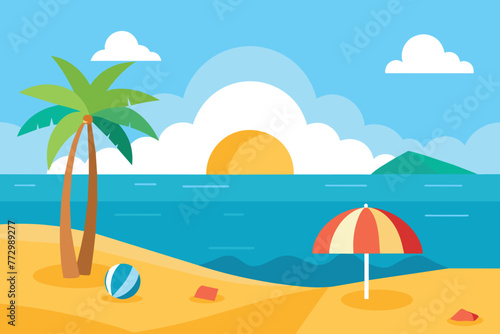 Summer beach vacation background