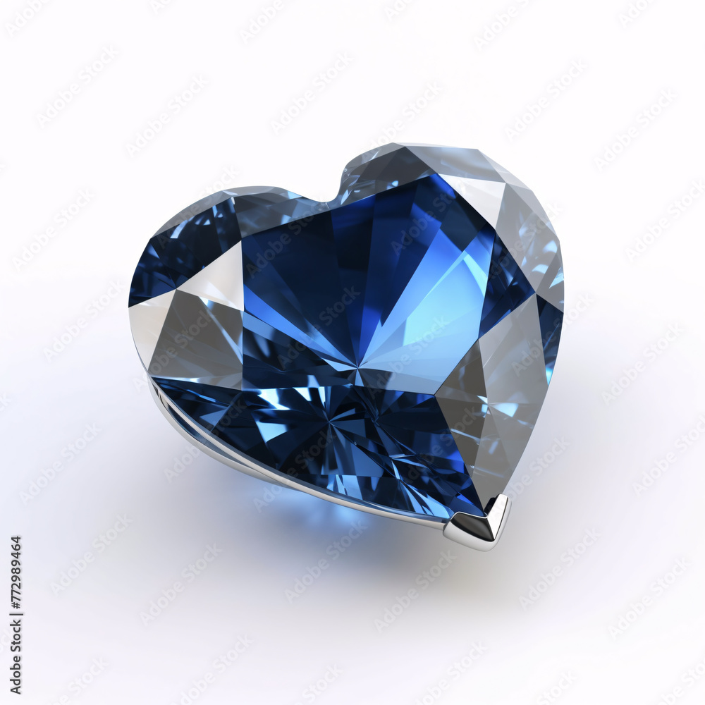 a blue diamond in a heart shape a blue diamond in a heart shape