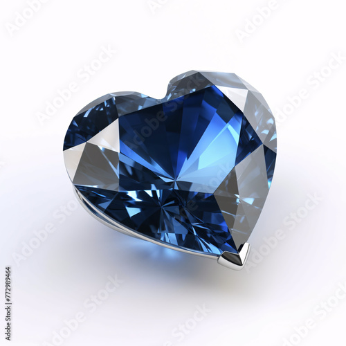 a blue diamond in a heart shape