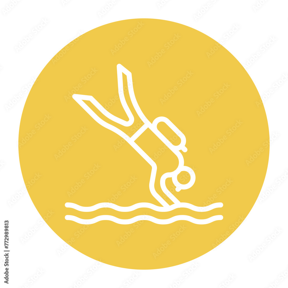 Scuba Diving icon vector image. Can be used for Adventure.
