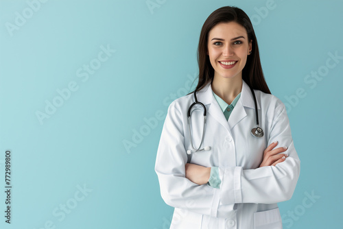 a doctor wearing a white coat and a stethoscope