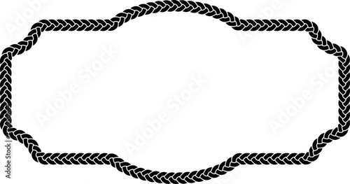 black white vintage braided frame with copy space for text or design