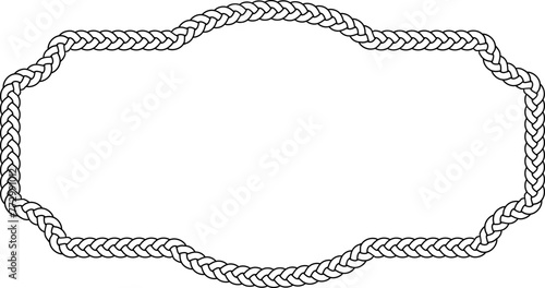 black white vintage braided frame with copy space for text or design