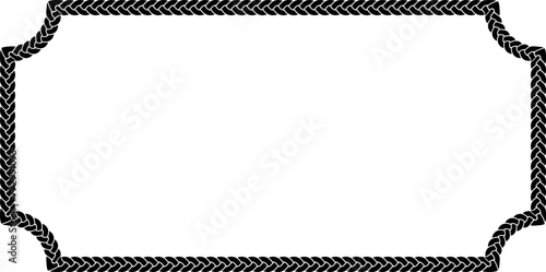 black white vintage braided frame with copy space for text or design