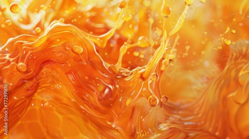 Vibrant orange liquid splash © iVGraphic