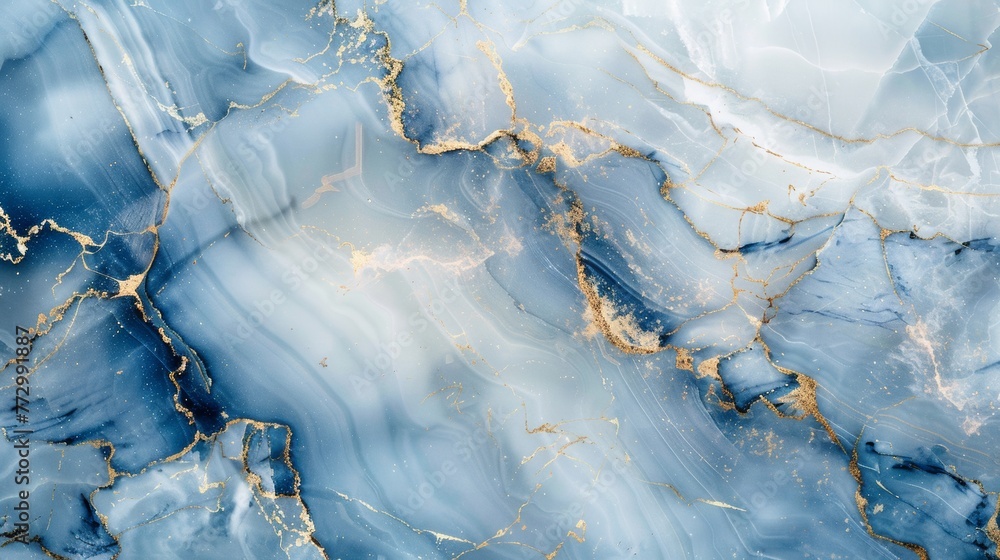 Fototapeta premium Blue marble texture with gold veins