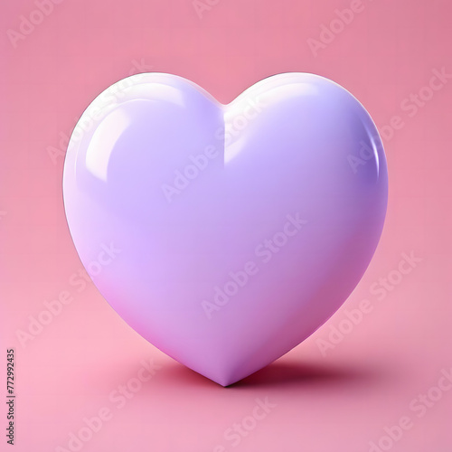 3d soft love icon isolated in pastel background