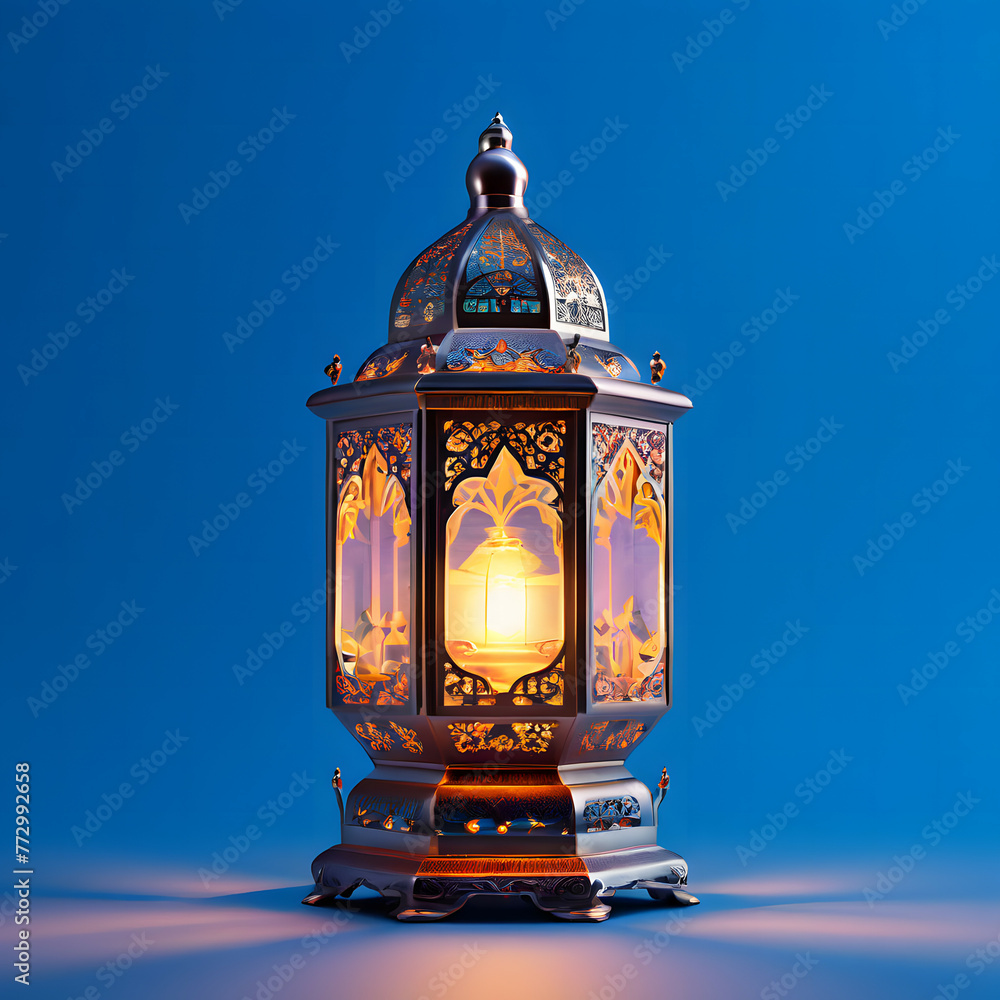 arabic lantern isolated in one solid pastel color background arabic lantern isolated in one solid pastel color background