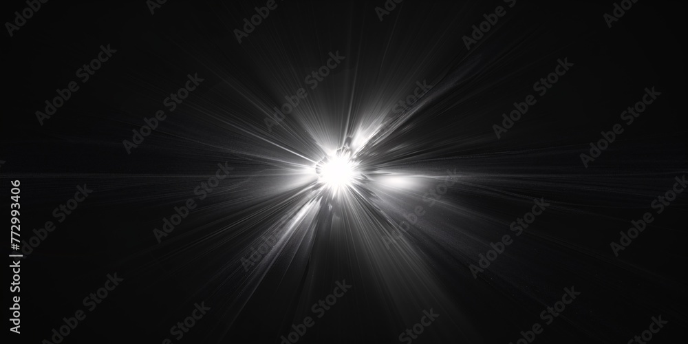 Glowing Light Blur A Stunning Black and White Image of a Bright Light Source Generative AI