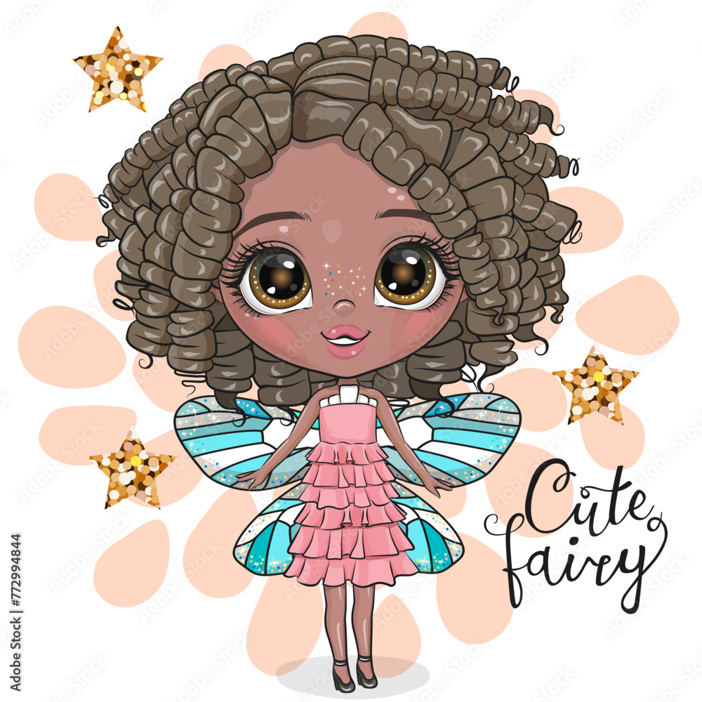 © reginast777 - Cartoon fairy girl on a white background © reginast777 - Cartoon fairy girl on a white background