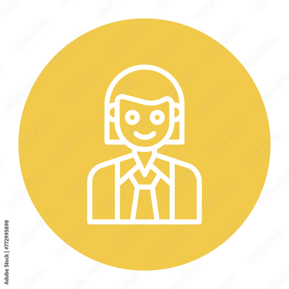 Staff Female icon vector image. Can be used for Staff Management. Staff Female icon vector image. Can be used for Staff Management.