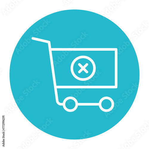 Cart Canceled icon vector image. Can be used for Ecommerce Store.