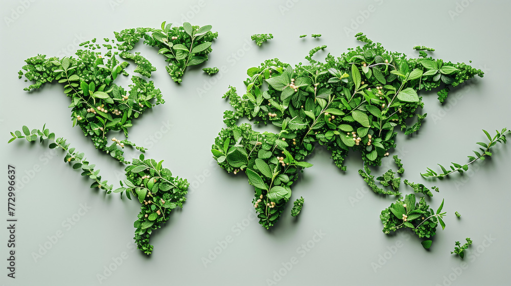 world map made from leaves, green ECO concept world map made from leaves, green ECO concept