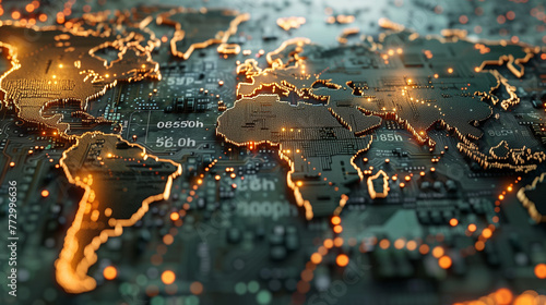 world map made from semicon...