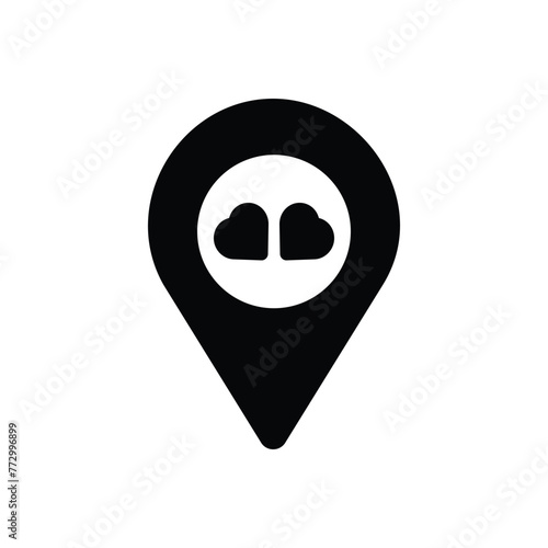 Black solid icon for venue
