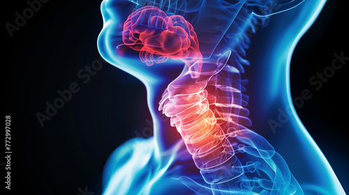 x ray of human neck, sore t...