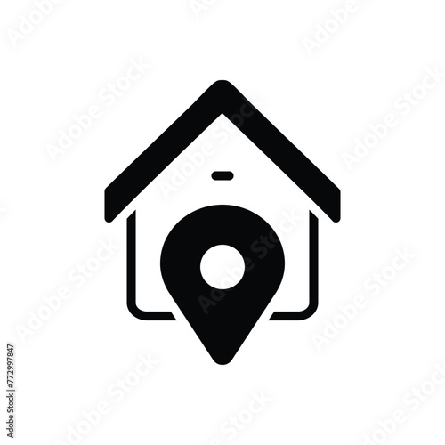 Black solid icon for address