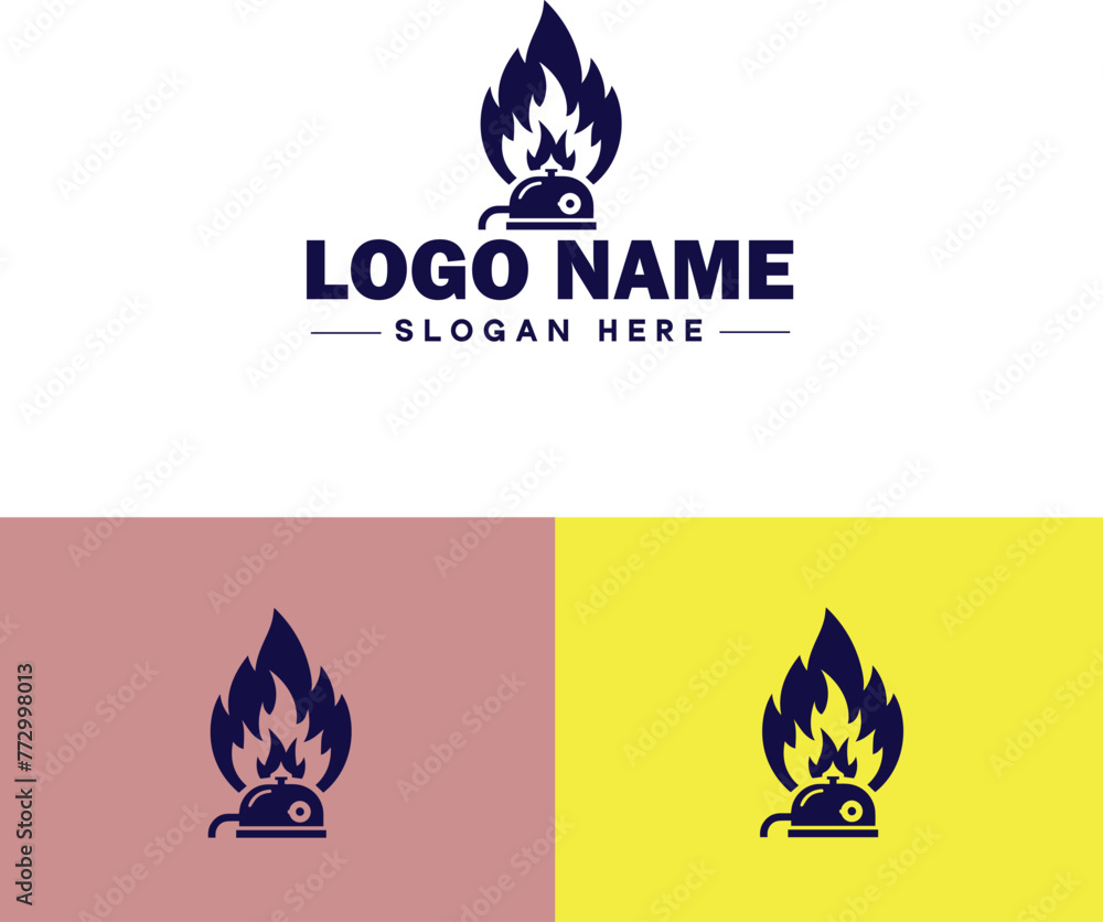 Fire logo icon vector for business brand app icon droplet burn elegant bonfire fire flame logo template
