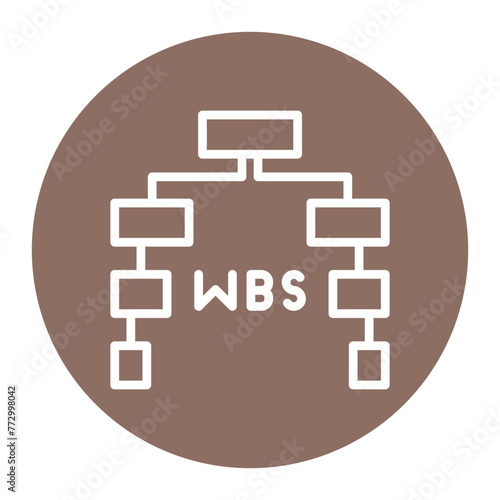 Work Breakdown Structure icon vector image. Can be used for Project Assesment.