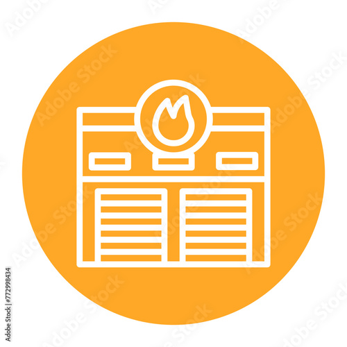 Fire Station icon vector image. Can be used for Public Utilities.