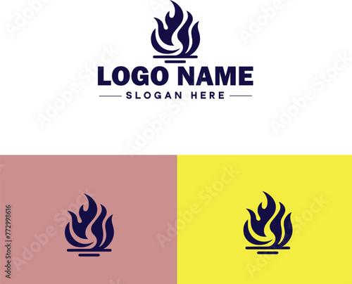 Fire logo icon vector for business brand app icon droplet burn elegant bonfire fire flame logo template