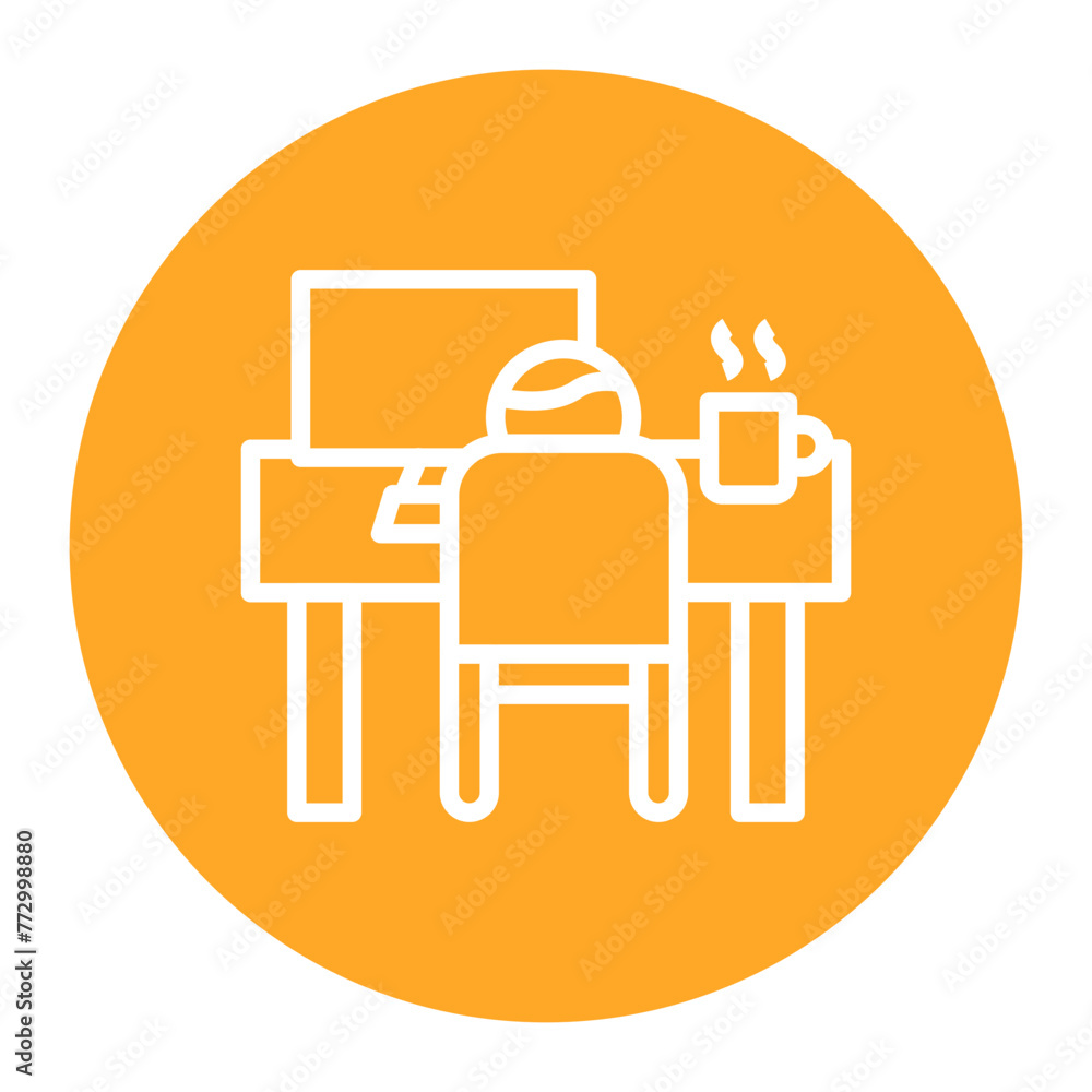 Home Office Desk icon vector image. Can be used for Remote Working. Home Office Desk icon vector image. Can be used for Remote Working.