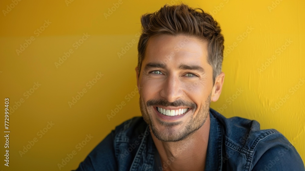 Radiant Smile and Positivity - A Man's Portrait in Natural Light - Generative AI Radiant Smile and Positivity - A Man's Portrait in Natural Light - Generative AI
