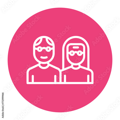 Elderly Friendship icon vector image. Can be used for Elderly Care.