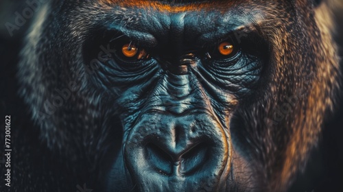 Intense close-up portrait of a gorilla © iVGraphic