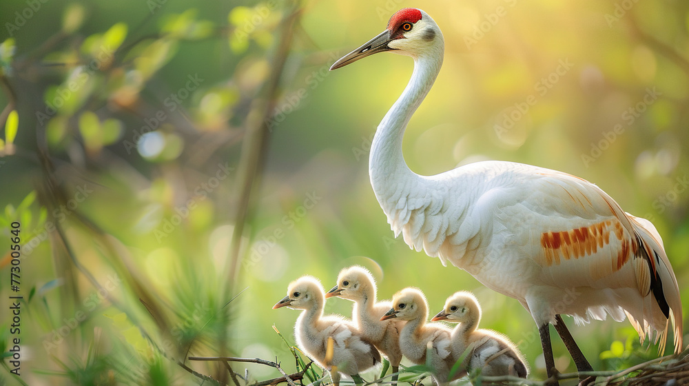 Freshwater and coastal bird species of swan geese endangered species
