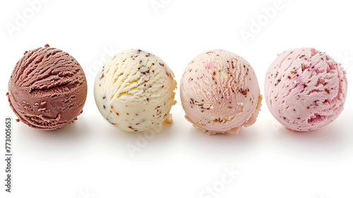 Set of ice cream isolated on white background