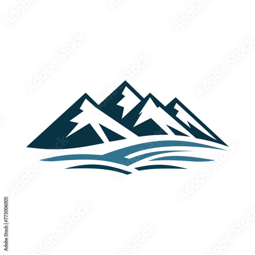 simple mountain business logo design vector
