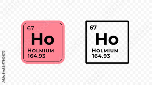Holmium, chemical element of the periodic table vector design