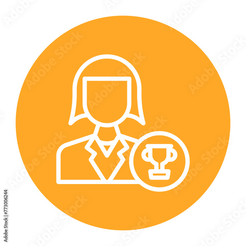 Recipient Female icon vector image. Can be used for Award Events.