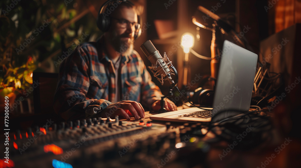 sound engineer at work in the studio sound engineer at work in the studio