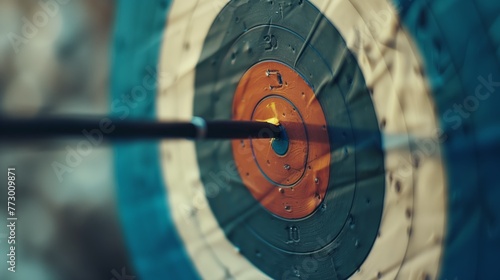 Arrow Perfectly Centered on Vibrant Bullseye