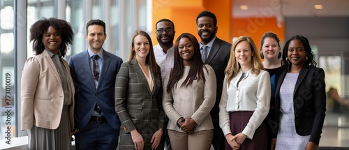 Embracing diversity in the workplace: a dynamic team showcasing inclusive leadership and collaborative business strategies photo