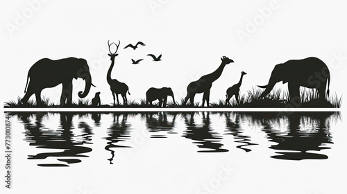 National Endangered Species Day set of silhouette animals Earth Day or World Wildlife Day concept. Save our planet, protect green nature and endangered species, biological diversity theme	
 photo