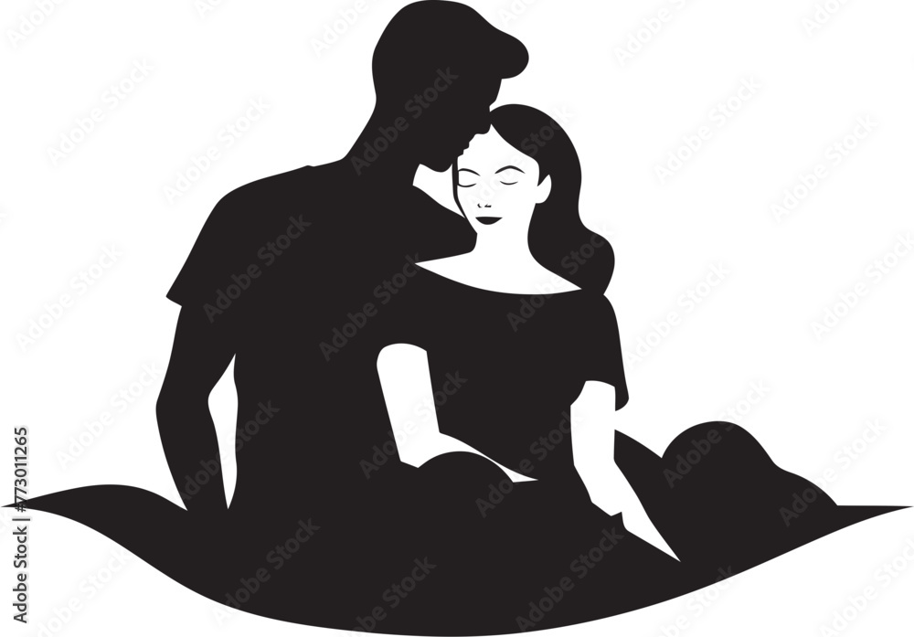 Passionate Pair Bed Vector Graphics Bedside Bond Couple Logo Emblem Passionate Pair Bed Vector Graphics Bedside Bond Couple Logo Emblem