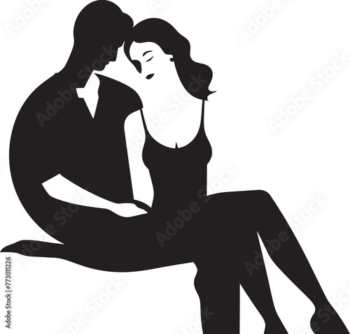 Love Lounge Bed Graphic Icon Affectionate Artistry Couple Logo Design photo