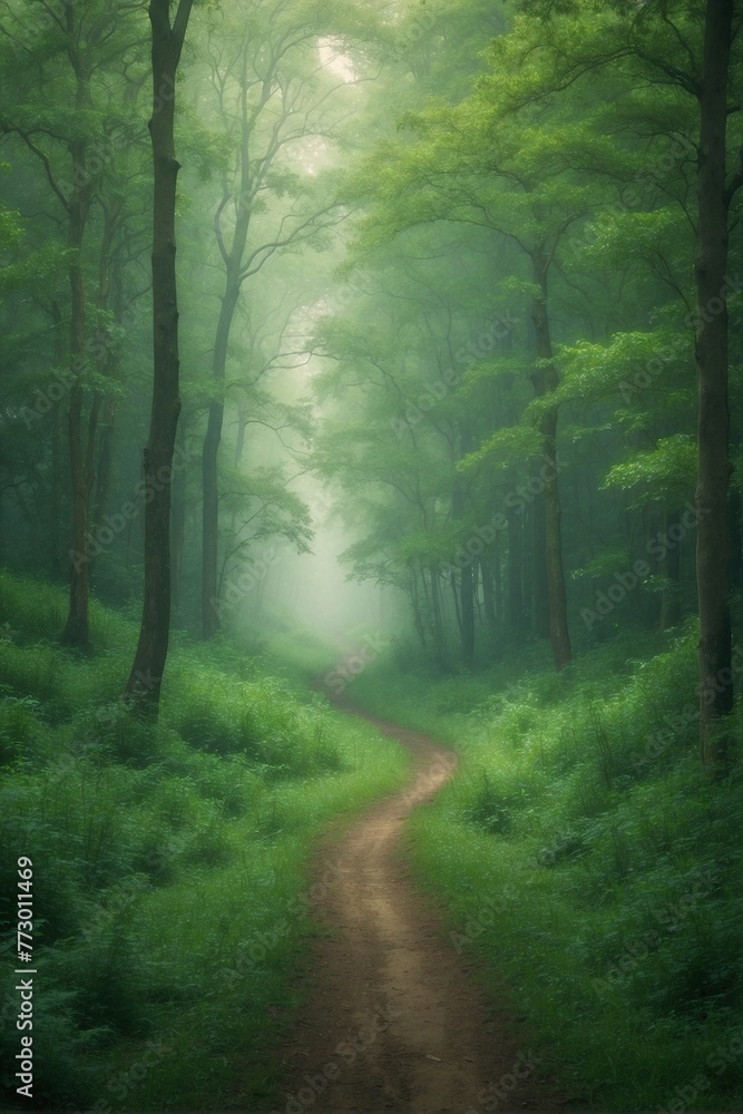 Green, Beautiful Soft Light, Forest View