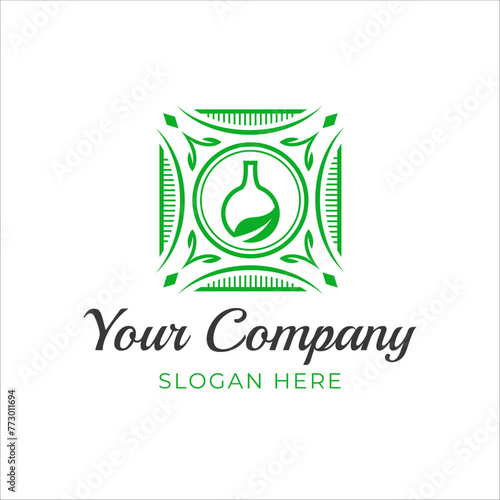 Plant Bottle Potion Abstract Art Logo