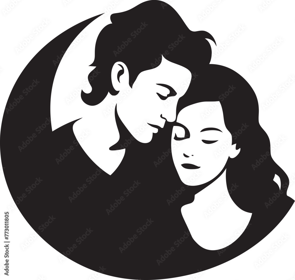 Affectionate Artistry Couple Emblem Design Cozy Comfort Bed Logo Graphics Affectionate Artistry Couple Emblem Design Cozy Comfort Bed Logo Graphics