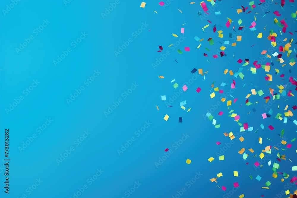 Confetti Burst on Blue Background. Exuberant Confetti Burst on a Bright Blue Canvas Confetti Burst on Blue Background. Exuberant Confetti Burst on a Bright Blue Canvas