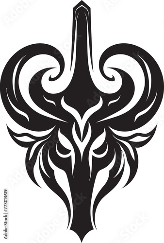Titans Temptation Fantasy Axe Vector Icon Barbaric Butcher Iconic Axe Emblem