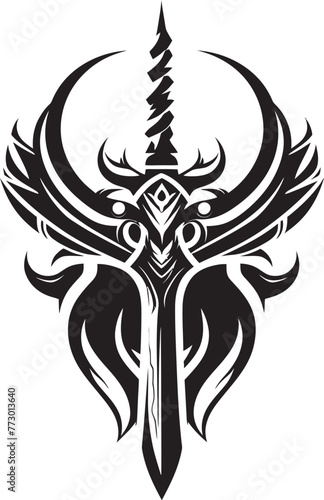 Barbaric Butcher Iconic Axe Emblem Mythical Maul Battle Axe Vector Graphic