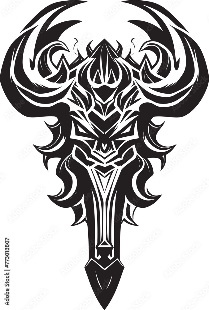 Warforged Weaponry Axe Vector Icon Barbarians Blade Battle Axe Emblem Warforged Weaponry Axe Vector Icon Barbarians Blade Battle Axe Emblem