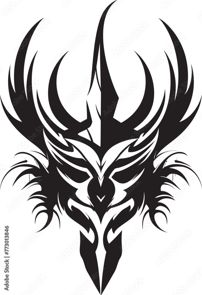 Obraz premium Dragons Bane Axe Emblem Design Heroic Hew Fantasy Battle Axe